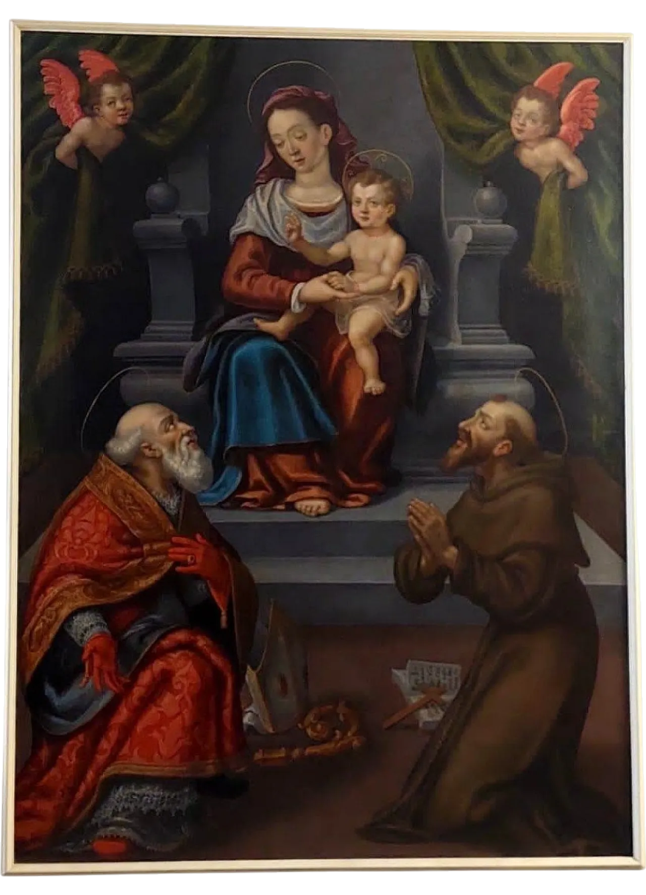 Altarpiece Madonna of the Saints, oil on canvas, 18th century 13