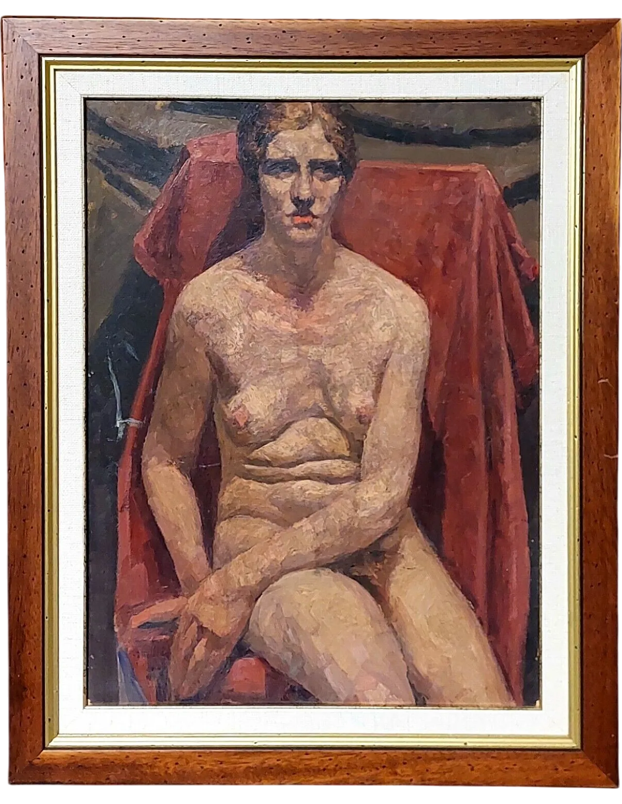 Female nude, oil on cardboard, late 19th century 12