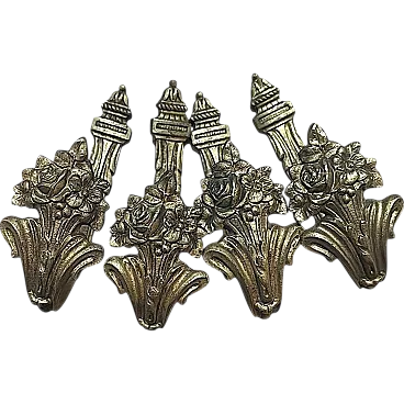 4 Louis XVI curtain supports in bronze, 19th century