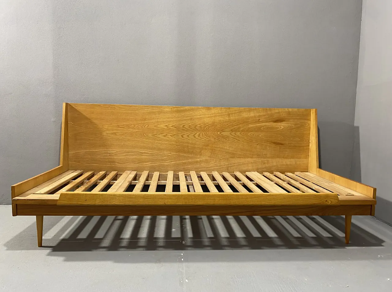 Drevotvar beech folding sofa bed, 1970s 7