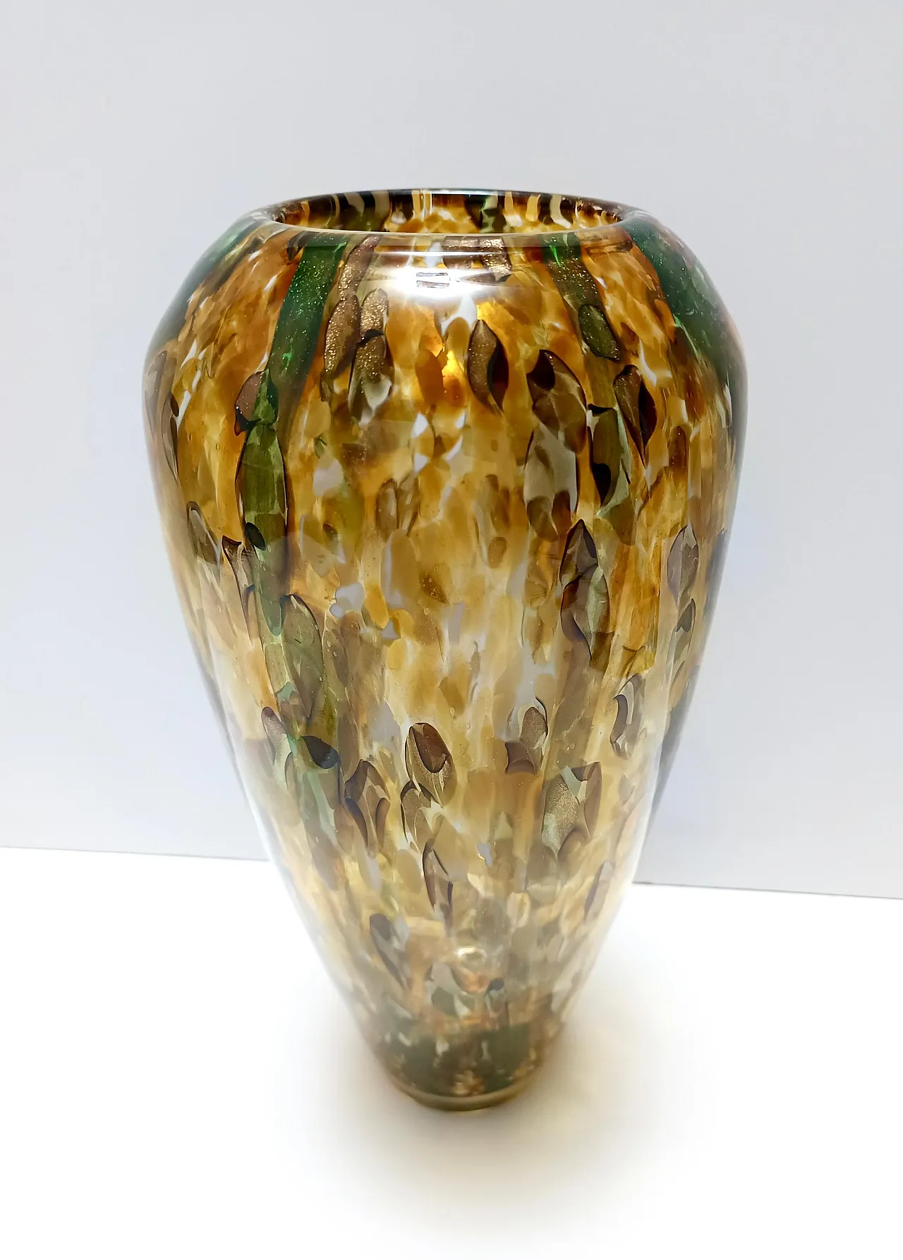 Murano glass vase in Fratelli Toso style with aventurine, '900 4