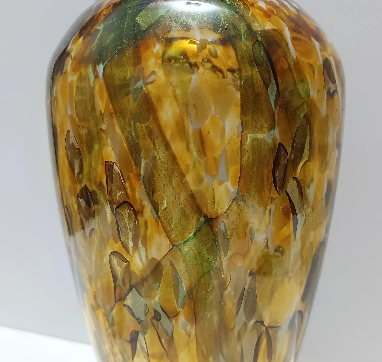 Murano glass vase in Fratelli Toso style with aventurine, '900 8