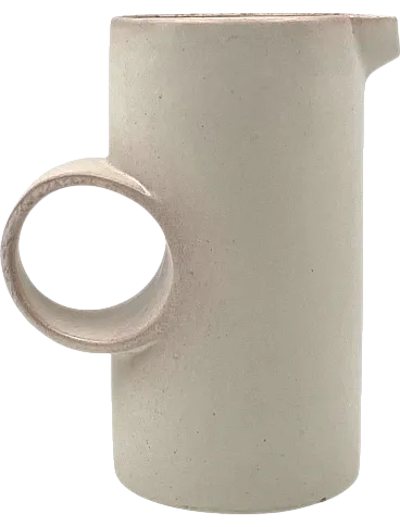 Organic modern white ceramic vase or jug, La Sfera, 80s