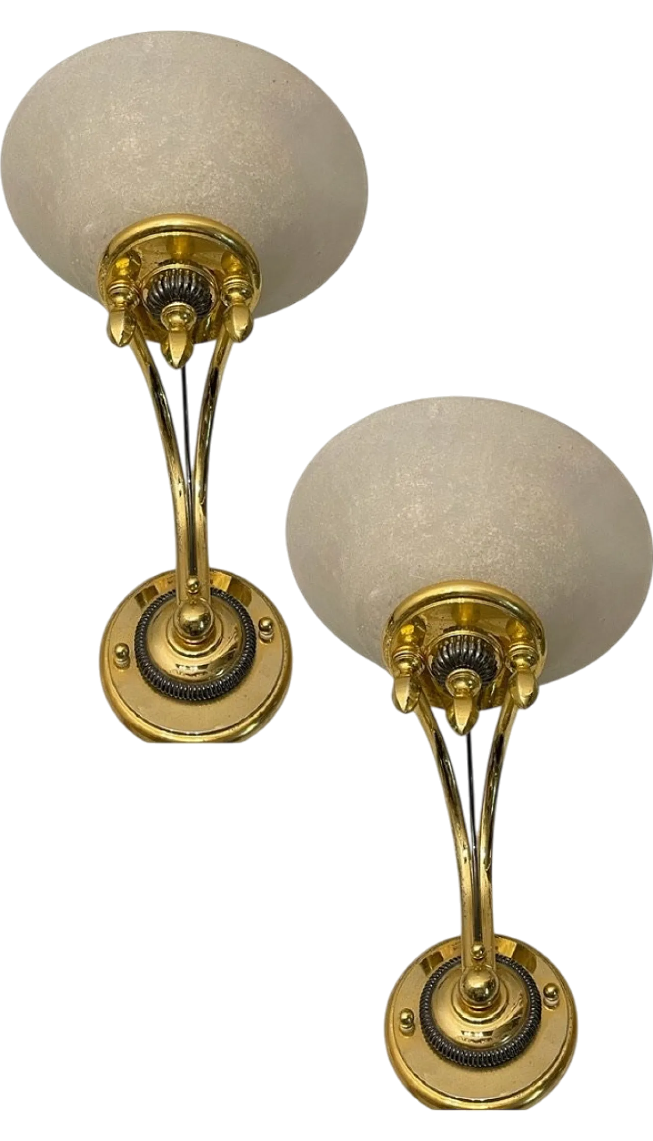 Pair of brass Murano glass sconces, 1970s 12