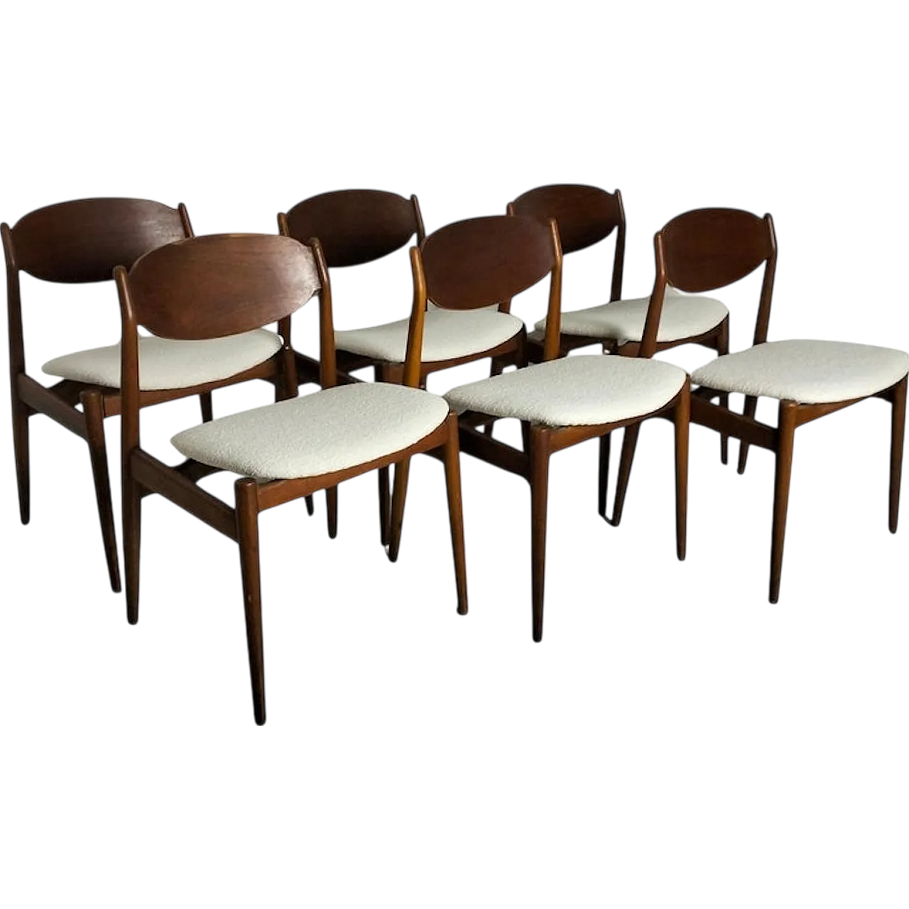 6 chairs in white boucle by Leonardo Fiori for Isa Bergamo, 60s 14