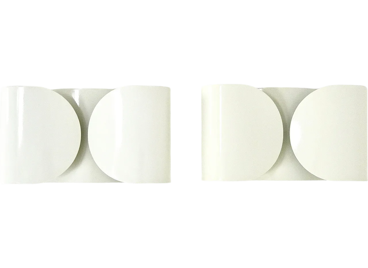 White Foglio Sconces by Tobia & Afra Scarpa for Flos, 1960s, Set of 2 11