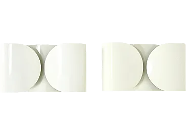 White Foglio Sconces by Tobia & Afra Scarpa for Flos, 1960s, Set of 2