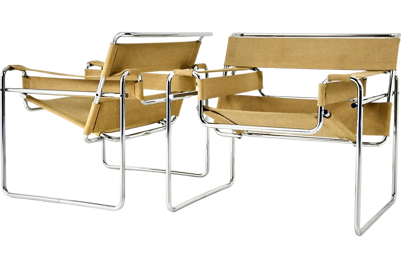 Pair of "Wassily" Armchairs by Marcel Breuer for Gavina, 1970s 11