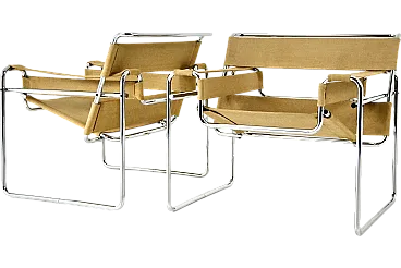 Pair of Wassily Armchairs by Marcel Breuer for Gavina, 1970s