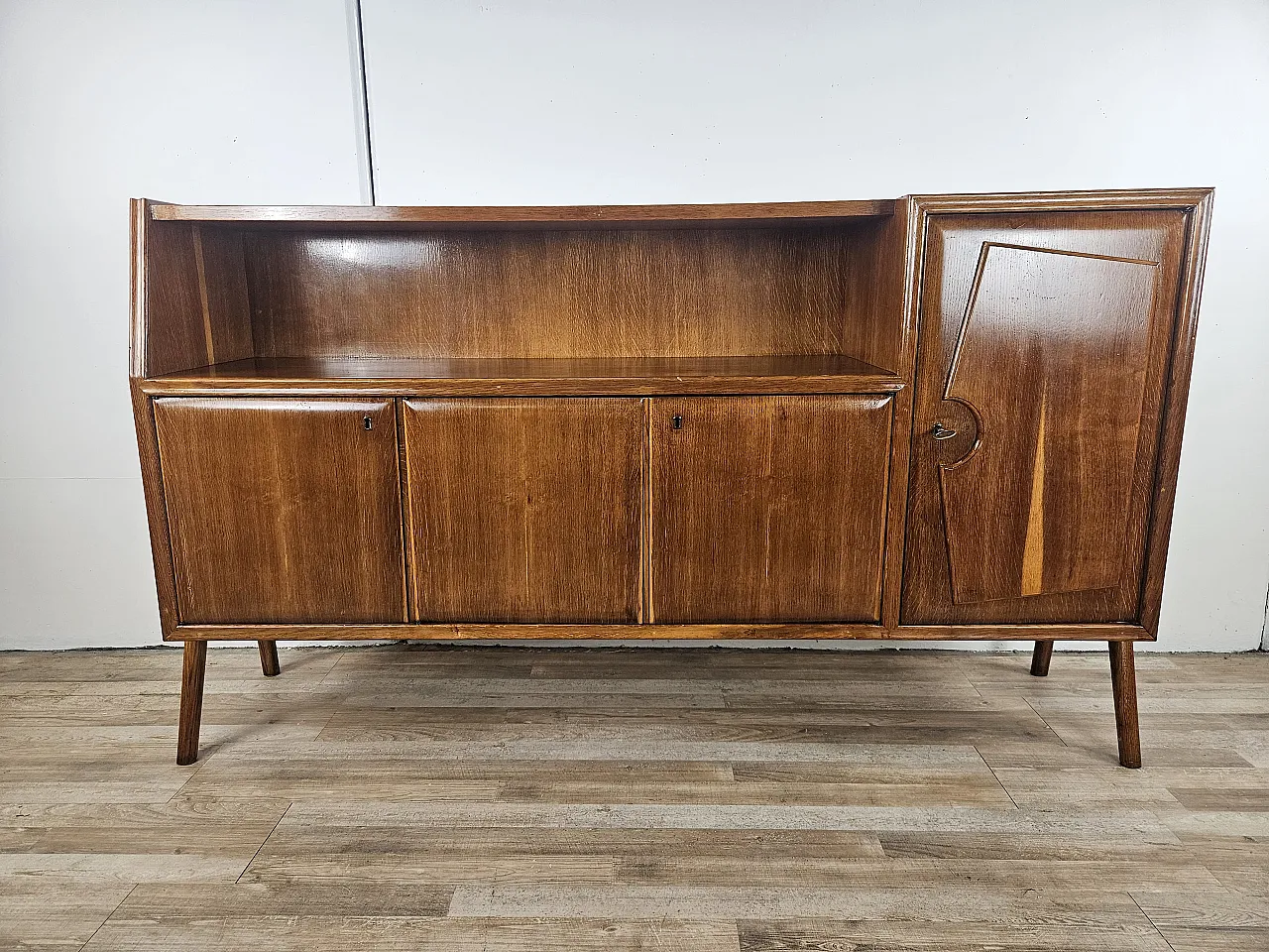 Art Decò sideboard in walnut-stained beech, 1950s 2