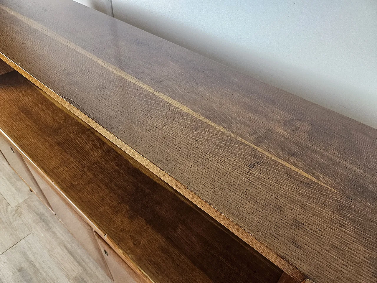 Art Decò sideboard in walnut-stained beech, 1950s 9