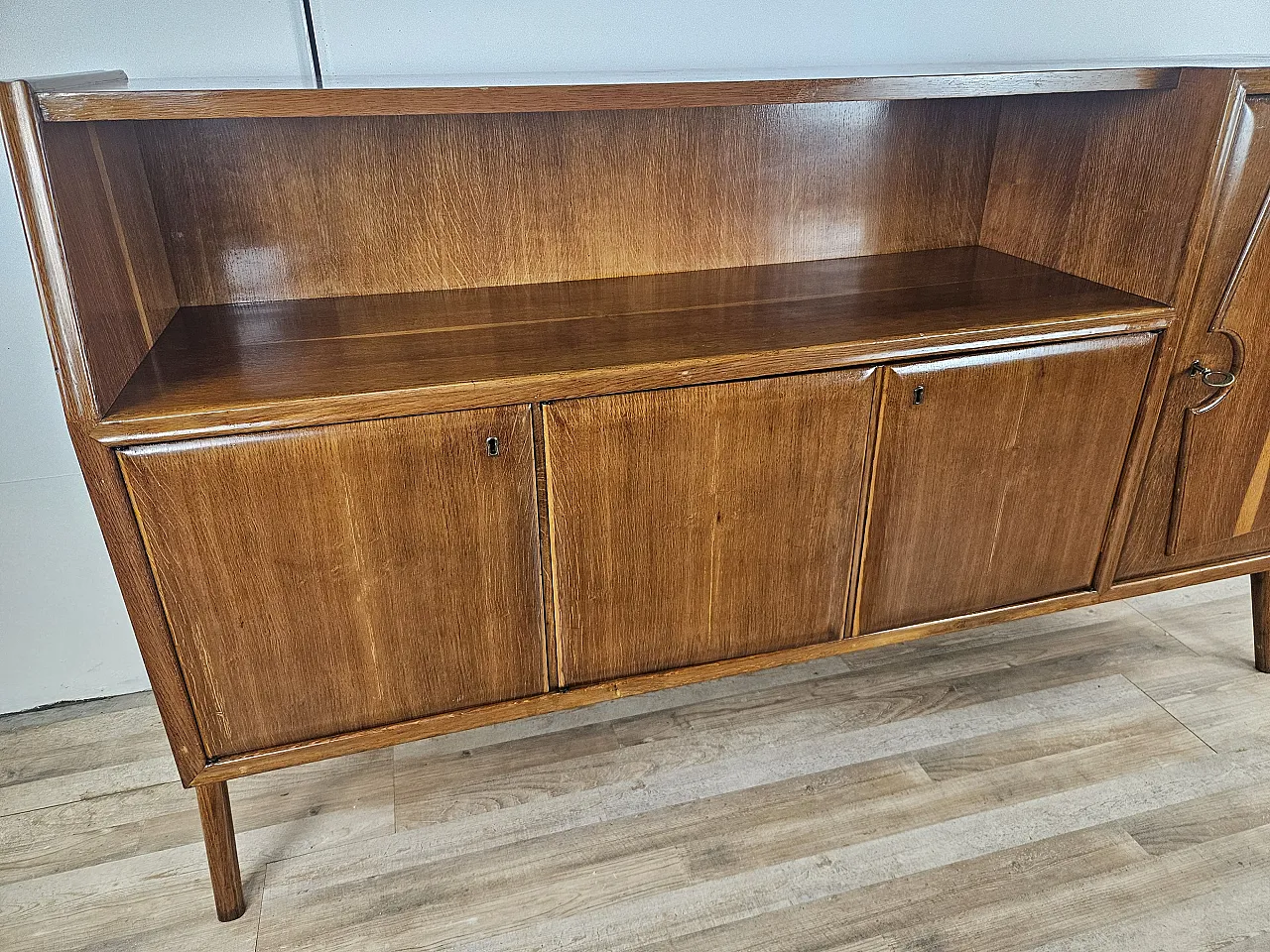 Art Decò sideboard in walnut-stained beech, 1950s 10