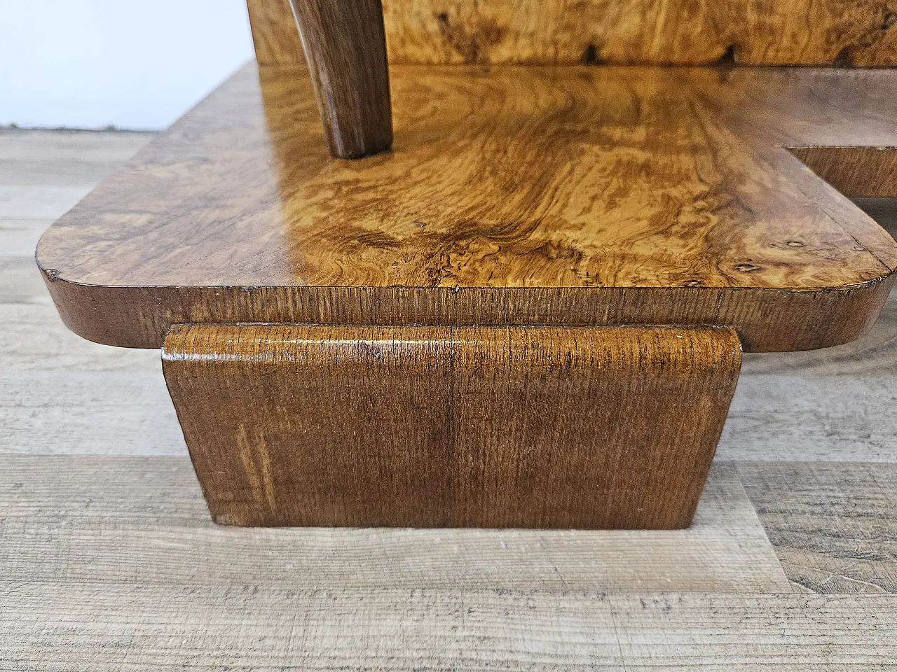 Art Deco console in walnut root with 3 drawers, 1930s 25