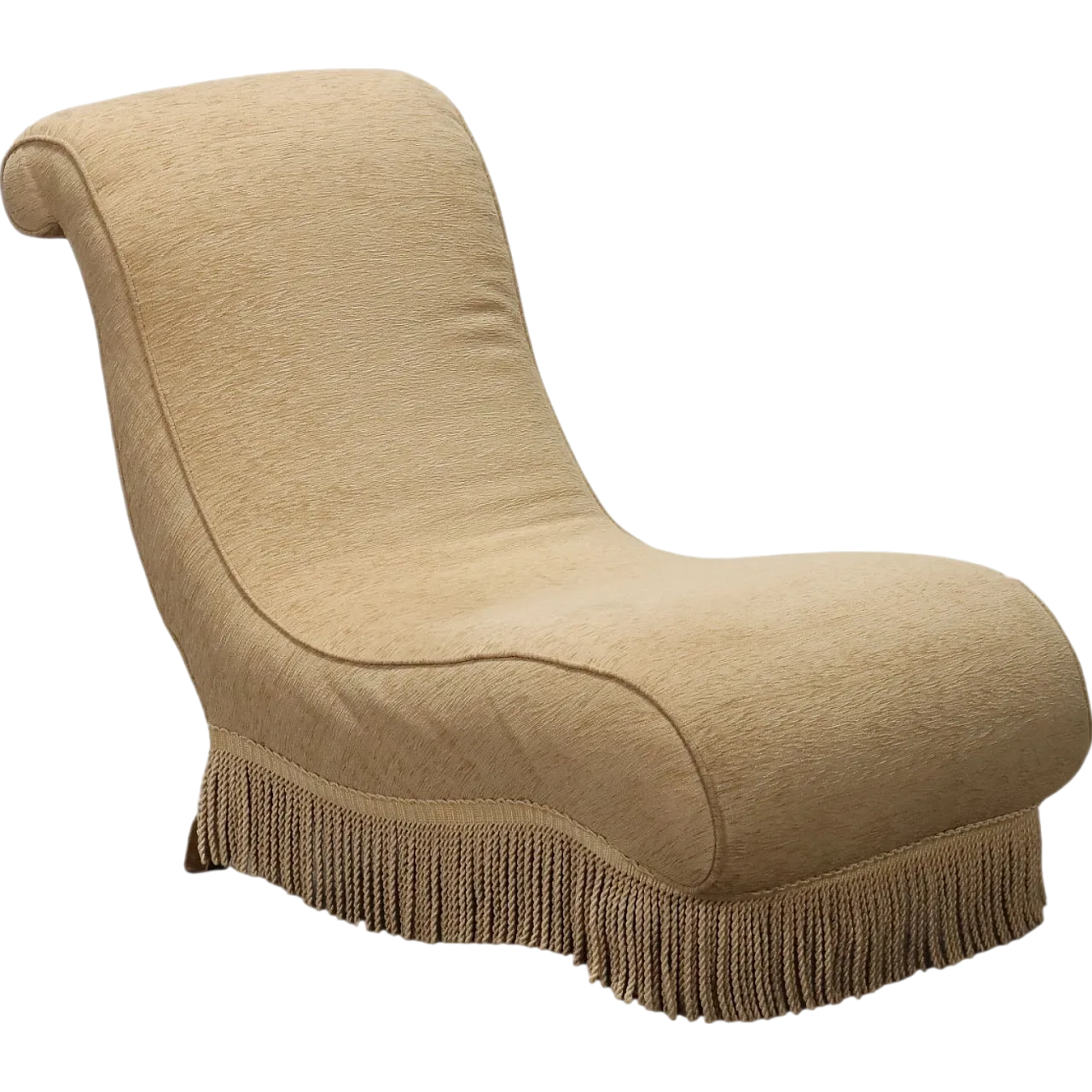 Umbertina velvet upholstered chaise longue, 19th century 10