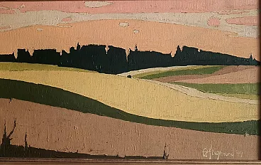 André Louis Freymond, Tuscan Landscape, Swiss painter, 70s