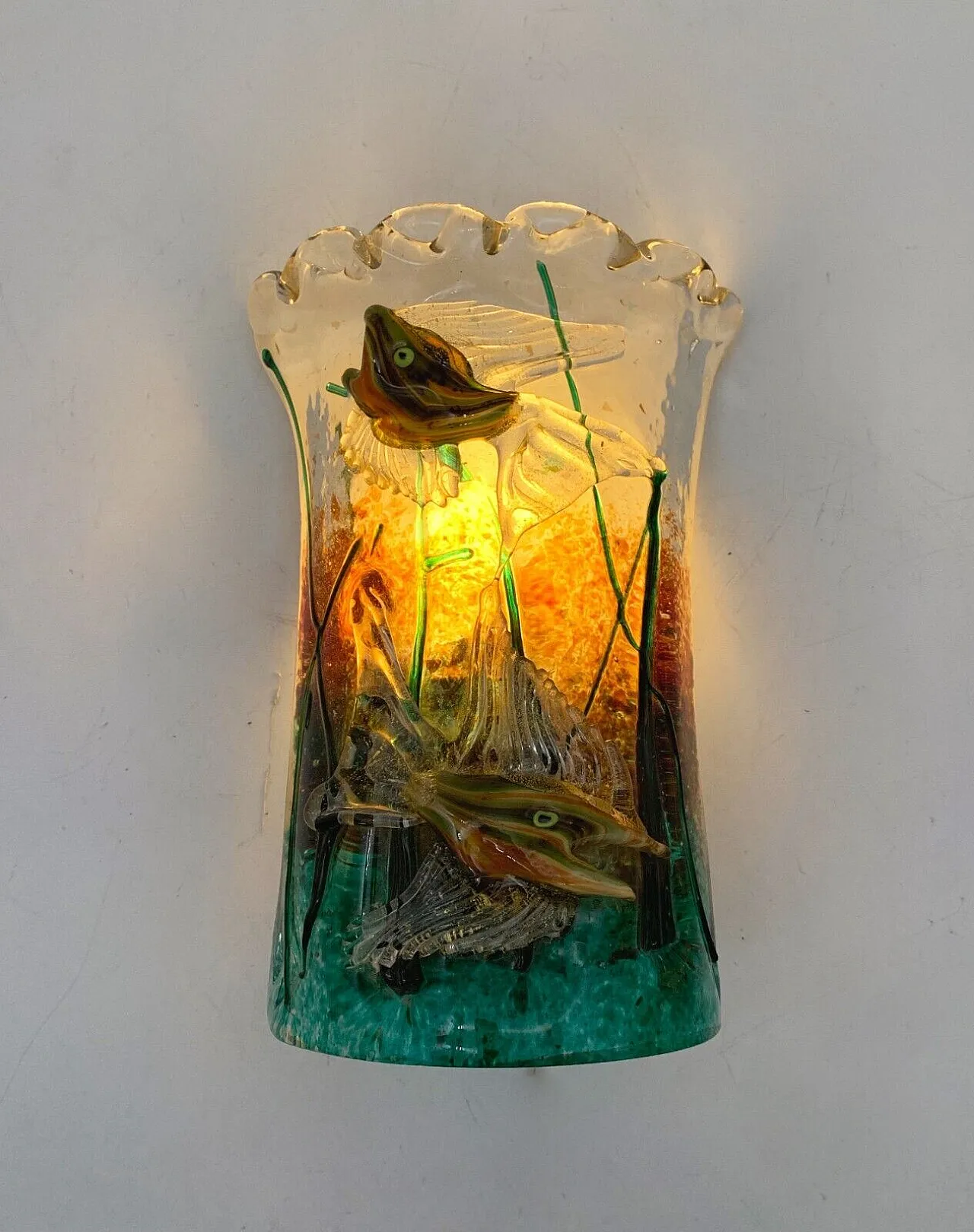 Layered Murano glass wall lamp by A.V.E.M., 1950s 4