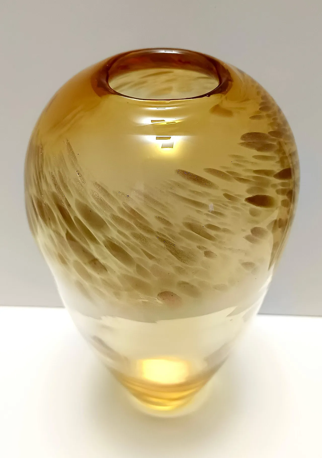 Murano glass vase in Fratelli Toso style with aventurine, 60s 5