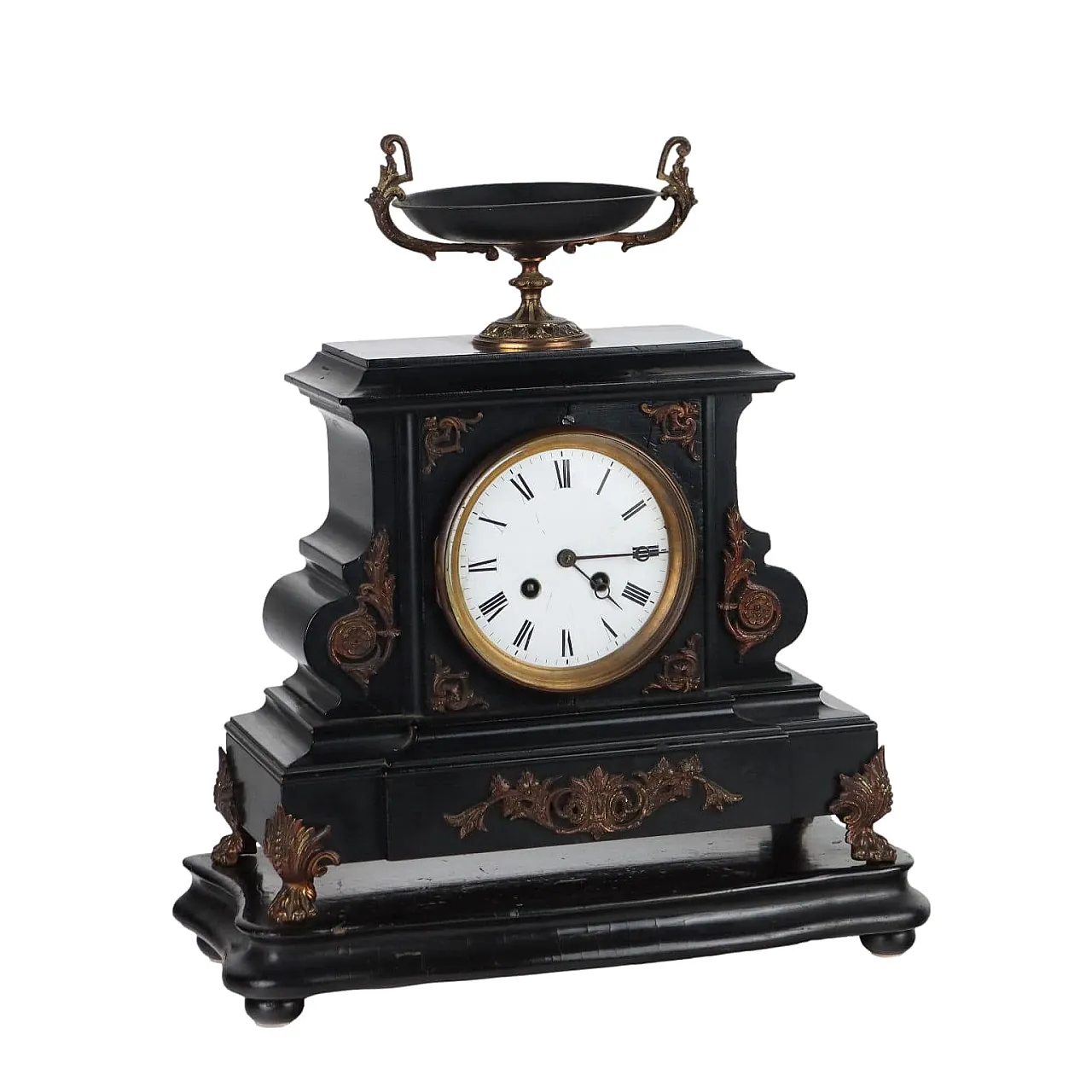 Wooden countertop clock with bronze applications, 19th century 1