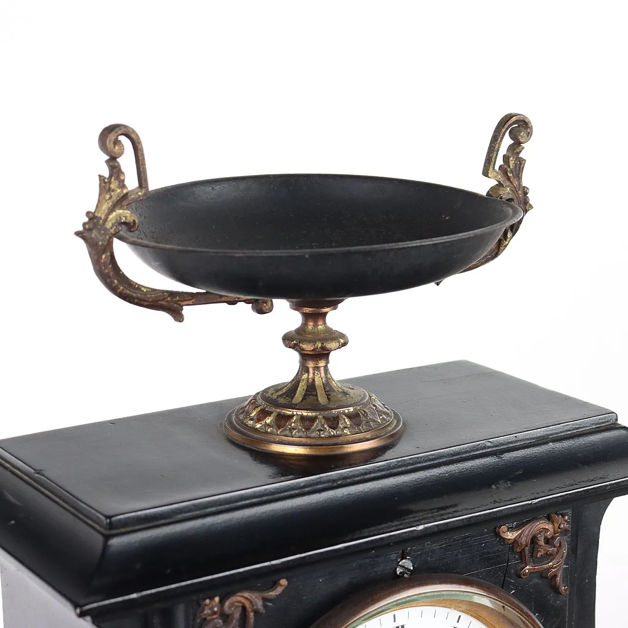 Wooden countertop clock with bronze applications, 19th century 4