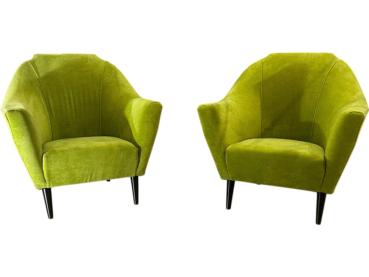 Pair of green armchairs, 50s 6