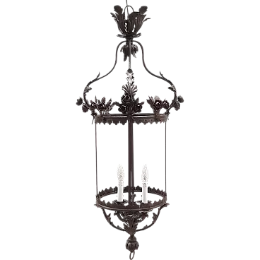 Entrance lamp in iron with bunches of roses, 10s