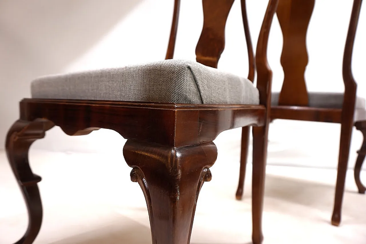 5 Queen Anne Mahogany Dining Chairs, 1920s 12