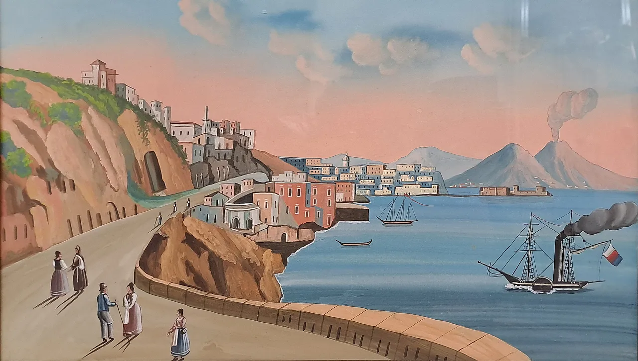 Coppia di gouaches, Napoli, '900 4