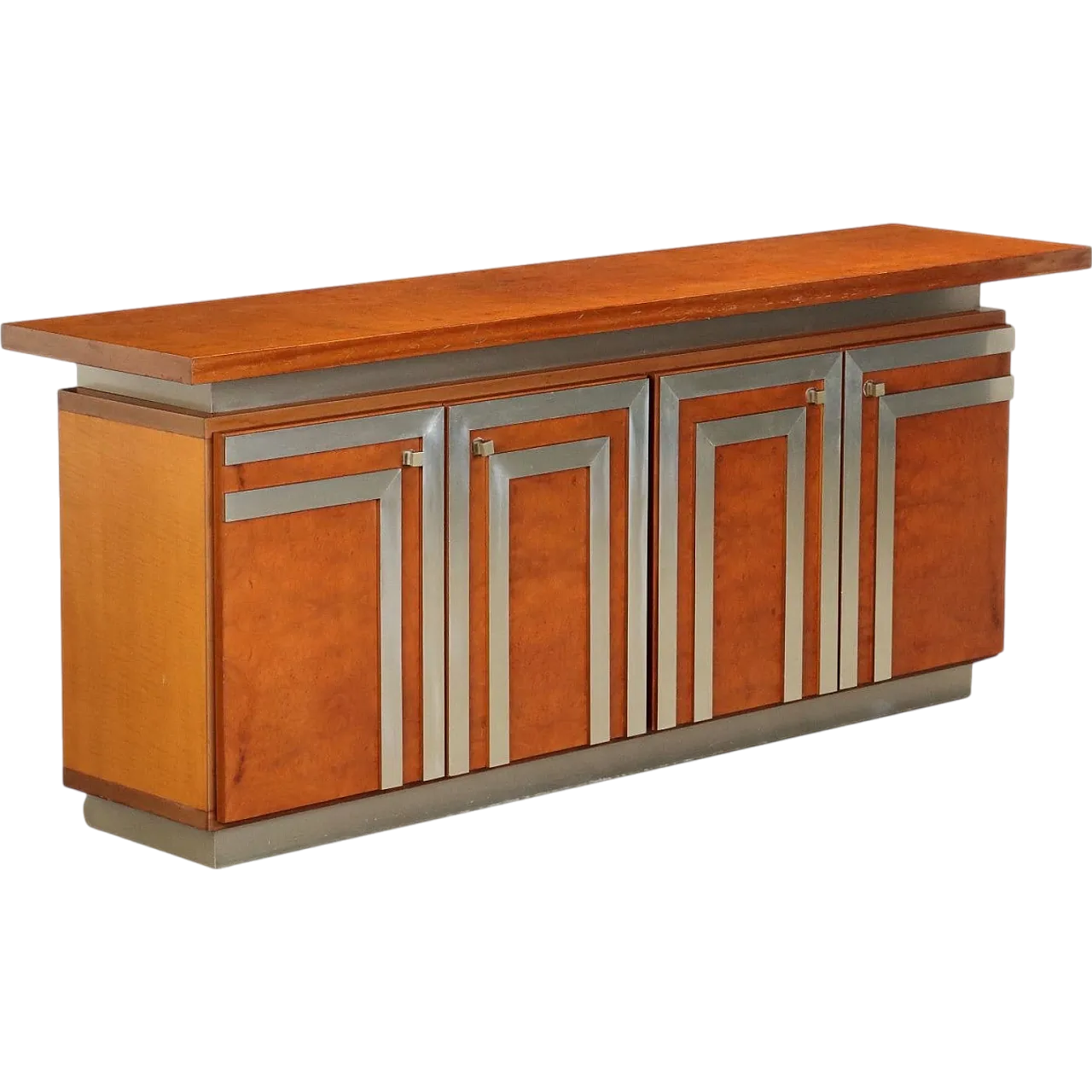 Credenza in radica impiallacciata e alluminio, fine '900 11