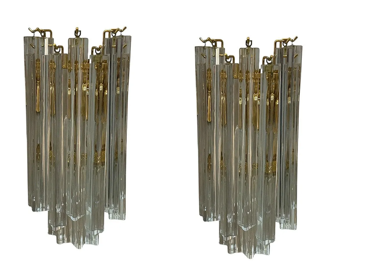 Pair of Murano Glass Prism Sconces, 70s 1