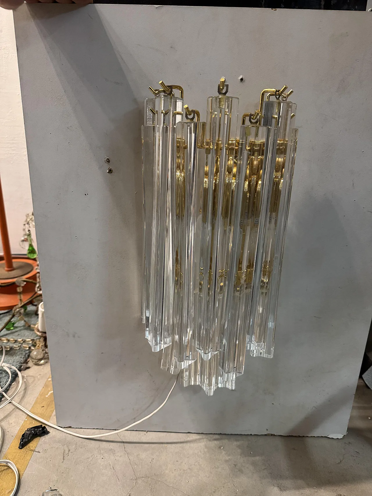 Pair of Murano Glass Prism Sconces, 70s 4