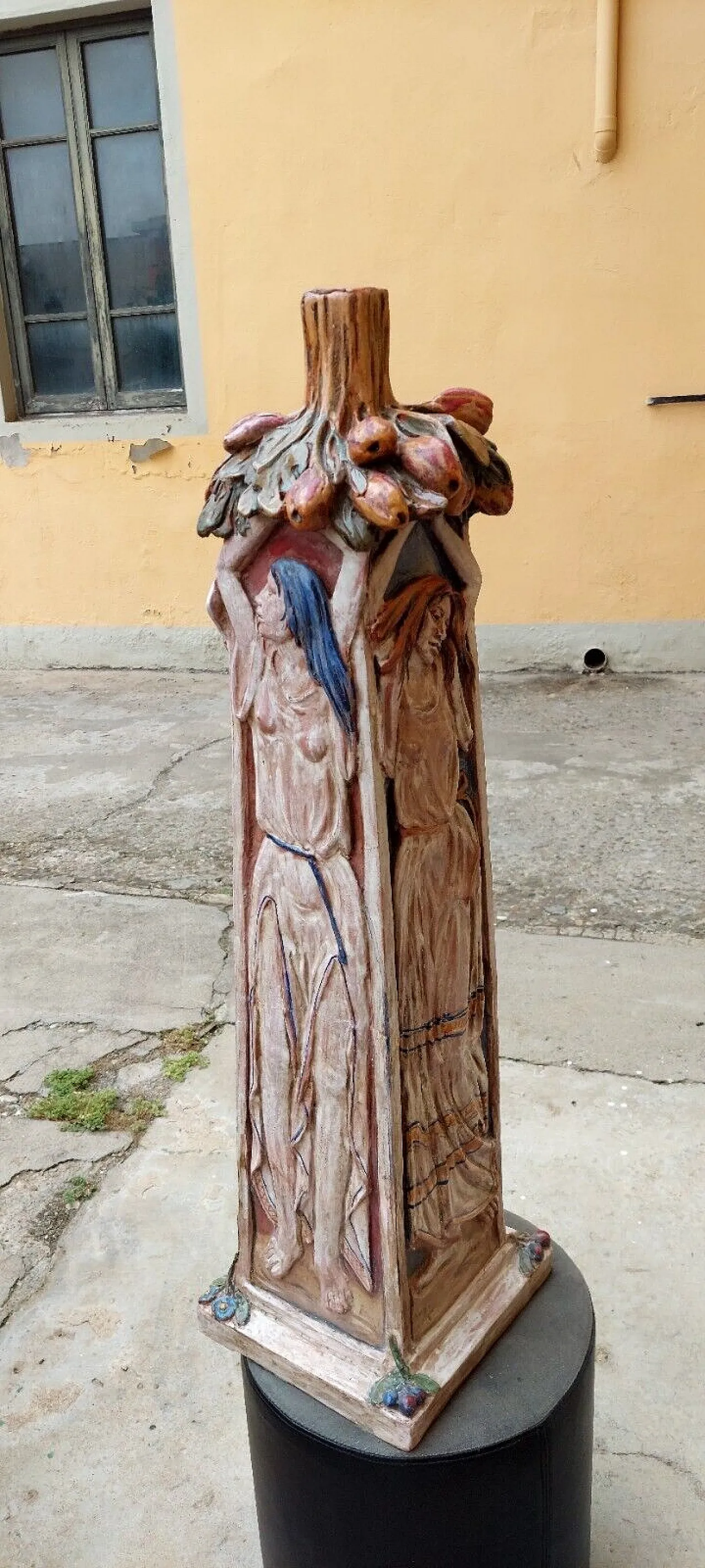 Scultura in terracotta smaltata, primo '900 3