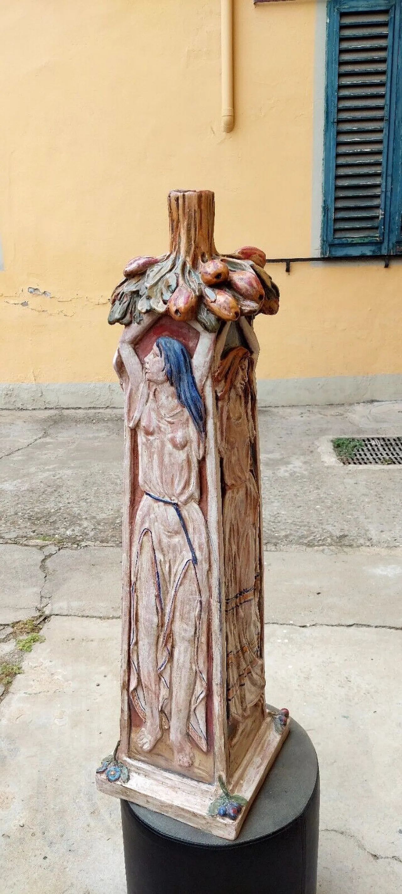 Scultura in terracotta smaltata, primo '900 9