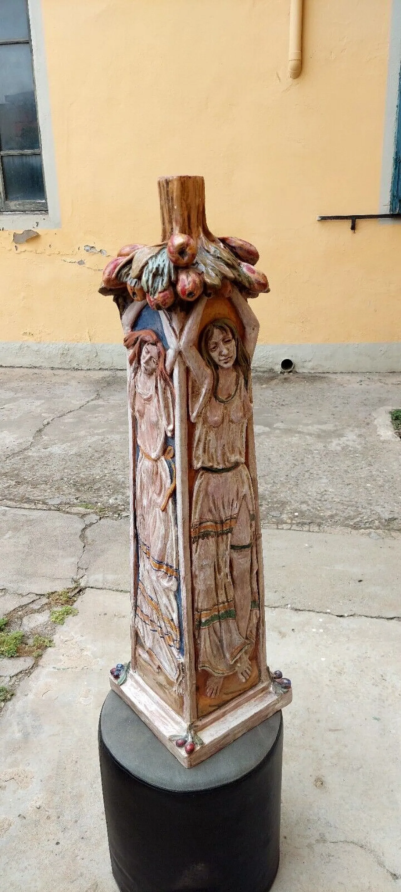 Scultura in terracotta smaltata, primo '900 10