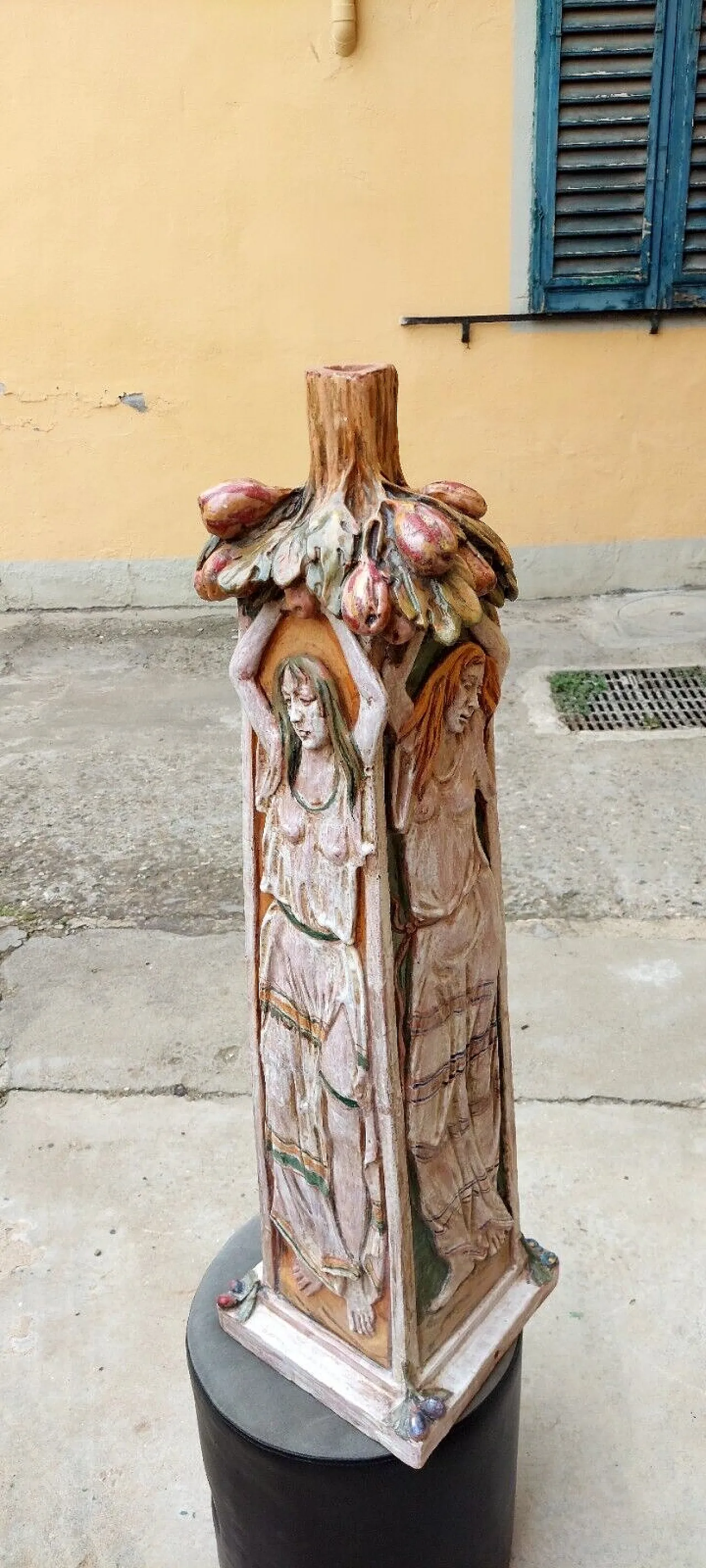 Scultura in terracotta smaltata, primo '900 15