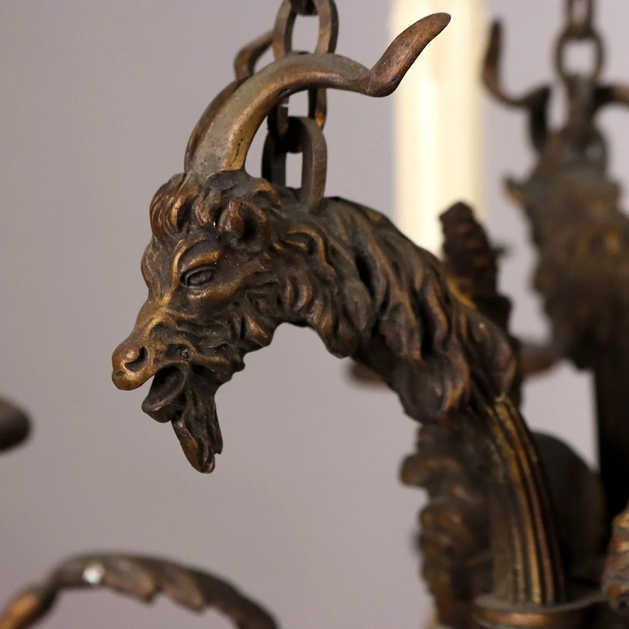 Neoclassical bronze chandelier, 20th century 6