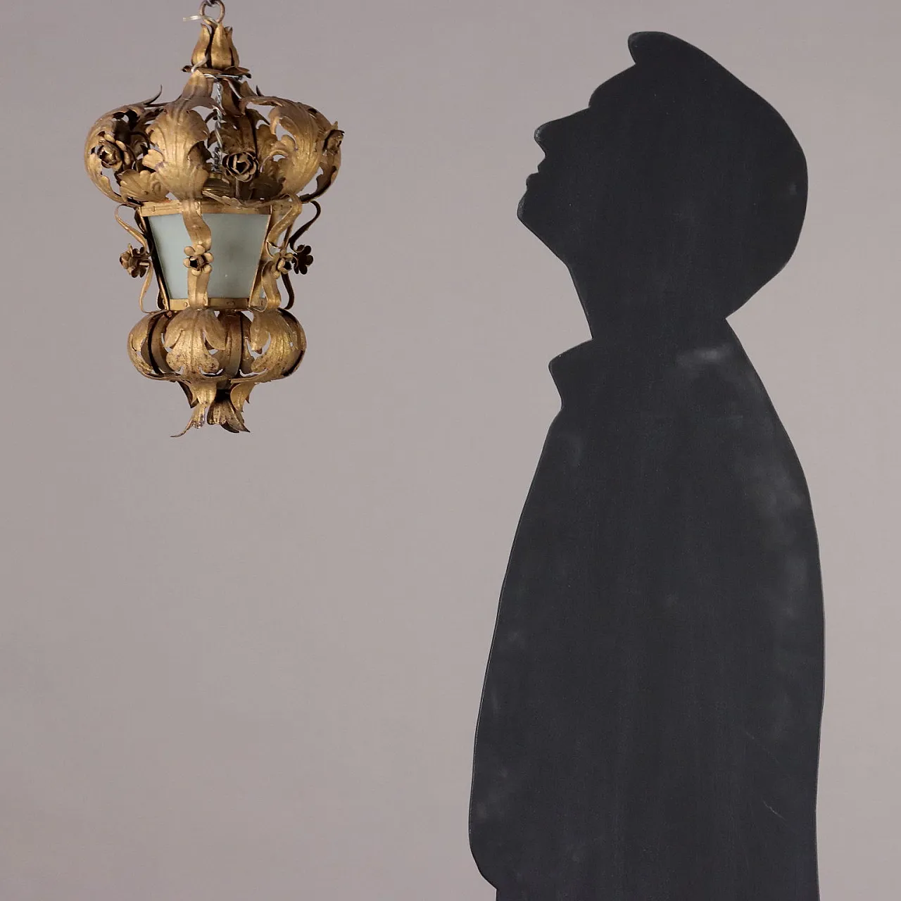 Gilded iron and glass chandelier, late 19th century 2