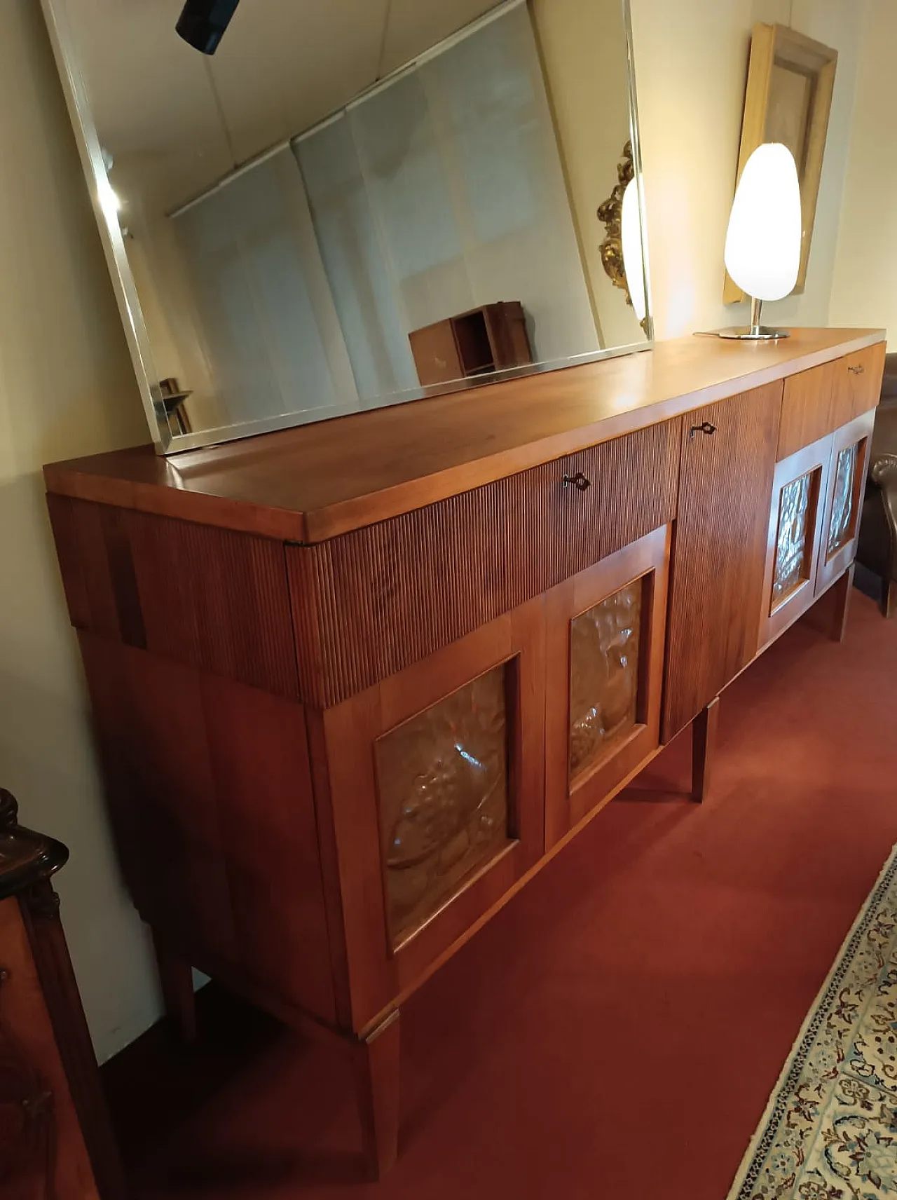 5-door sideboard in walnut by La Permanente Mobili Cantù, 70s 1