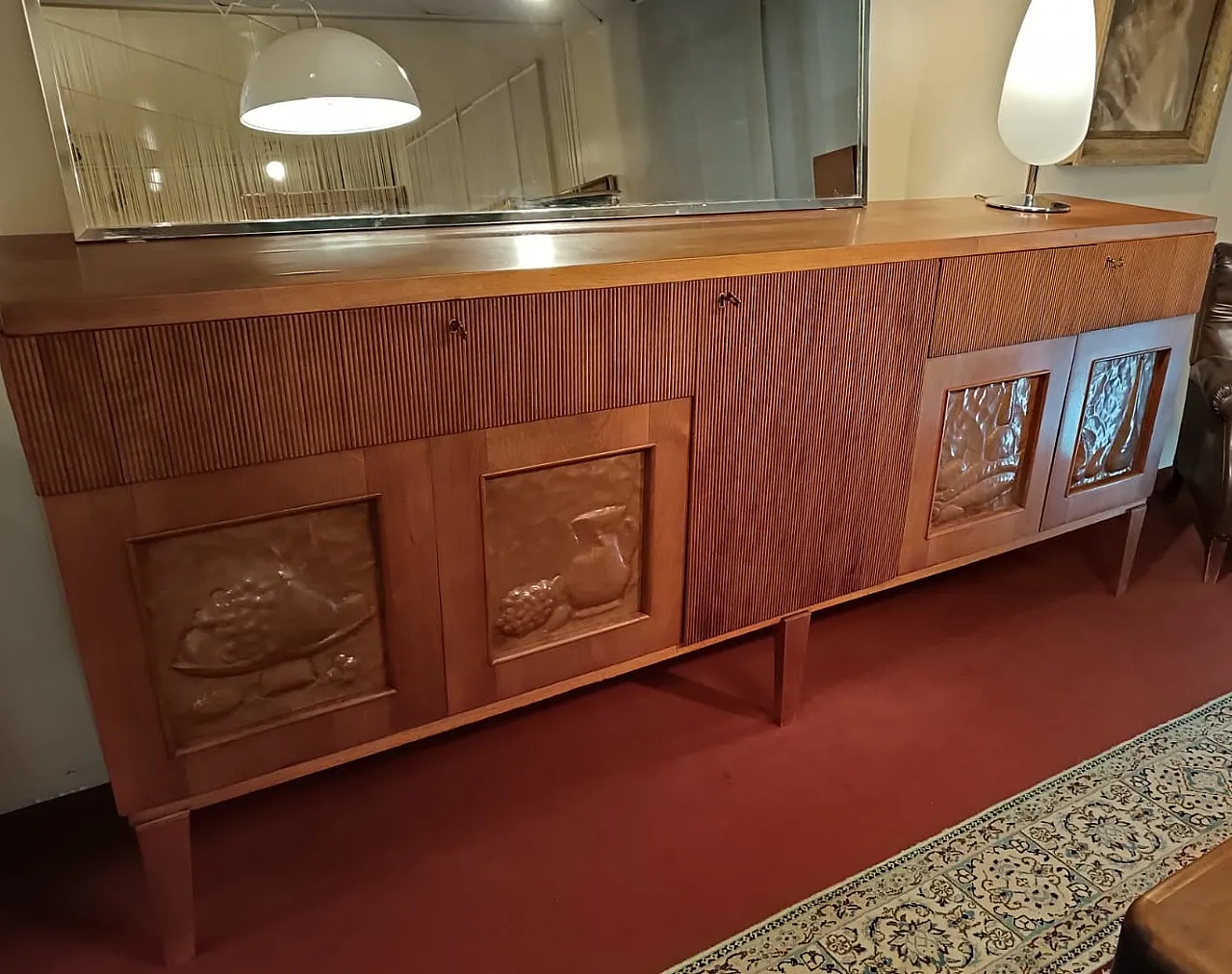 5-door sideboard in walnut by La Permanente Mobili Cantù, 70s 2