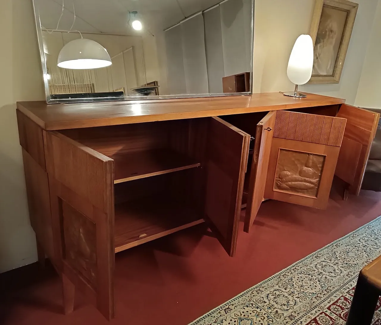 5-door sideboard in walnut by La Permanente Mobili Cantù, 70s 3