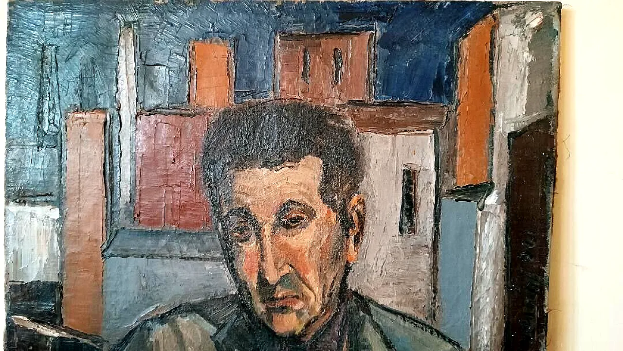 Portrait of Renato Guerrini, oil on canvas, 20th century 4