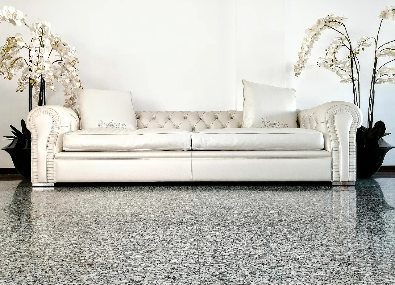 White Chesterfield Nirvana sofa by Rugiano, 2000s 11