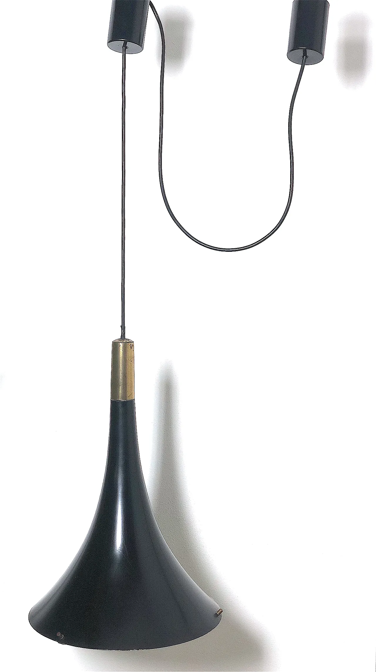 Chandelier in enamelled metal, 1960s, 2