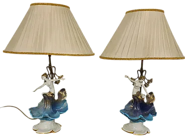 Pair of lampshades by Porcellane Mangani Firenze, 80s