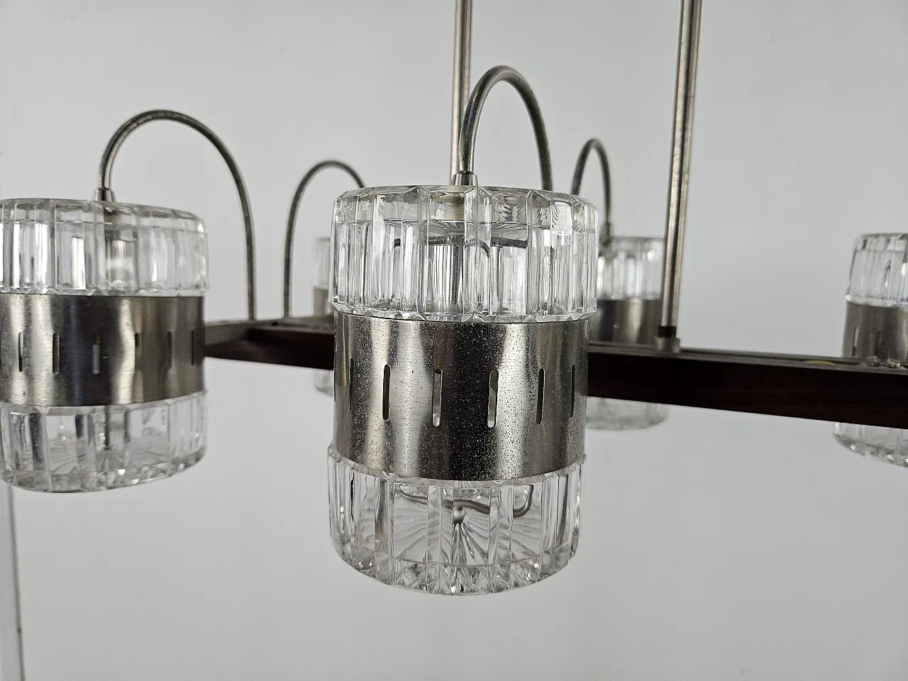 Six-point chandelier in Murano glass and metal, 1970s 4