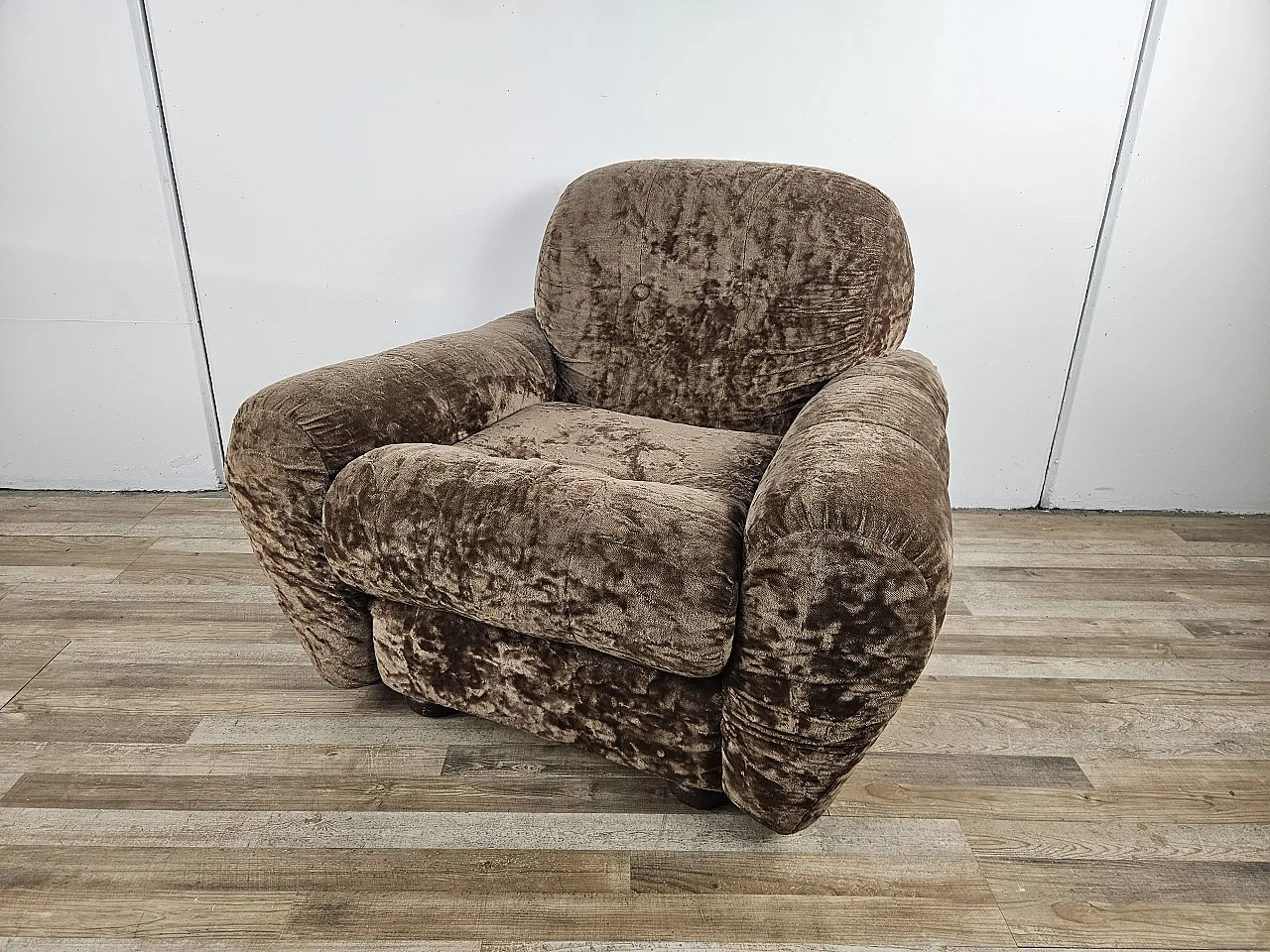 Armchair brown fabric, 1960s 1