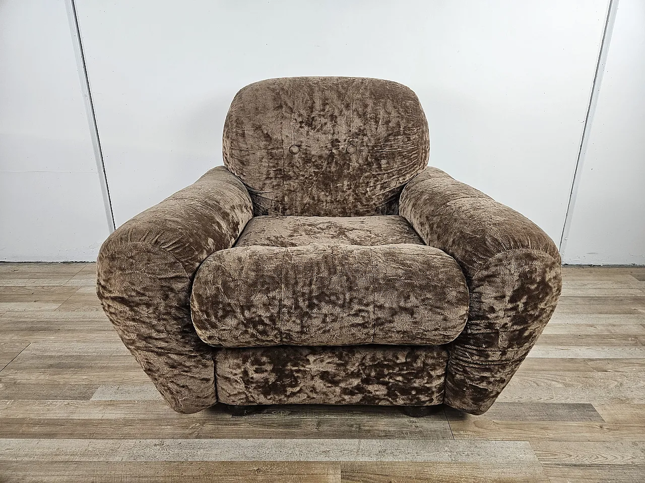 Armchair brown fabric, 1960s 2