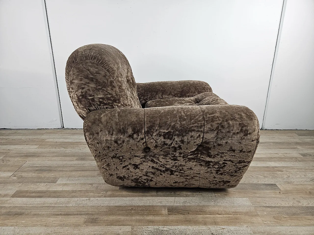 Armchair brown fabric, 1960s 3