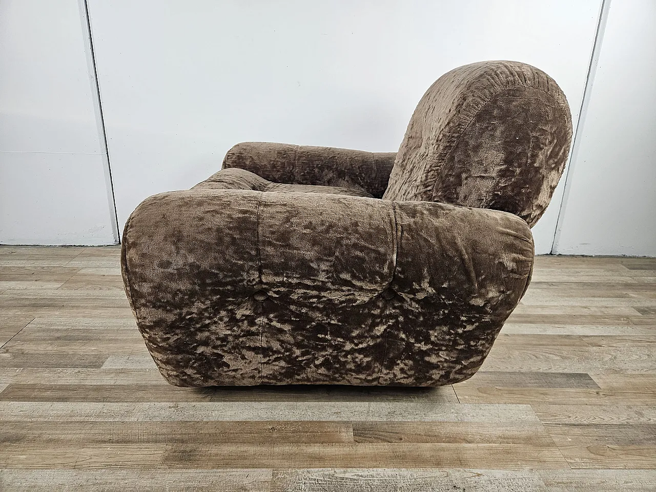 Armchair brown fabric, 1960s 5