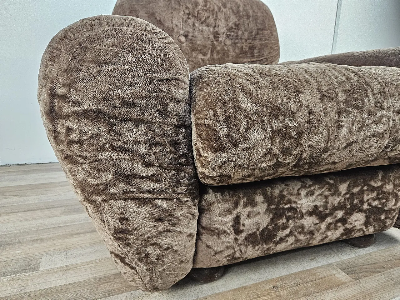 Armchair brown fabric, 1960s 8