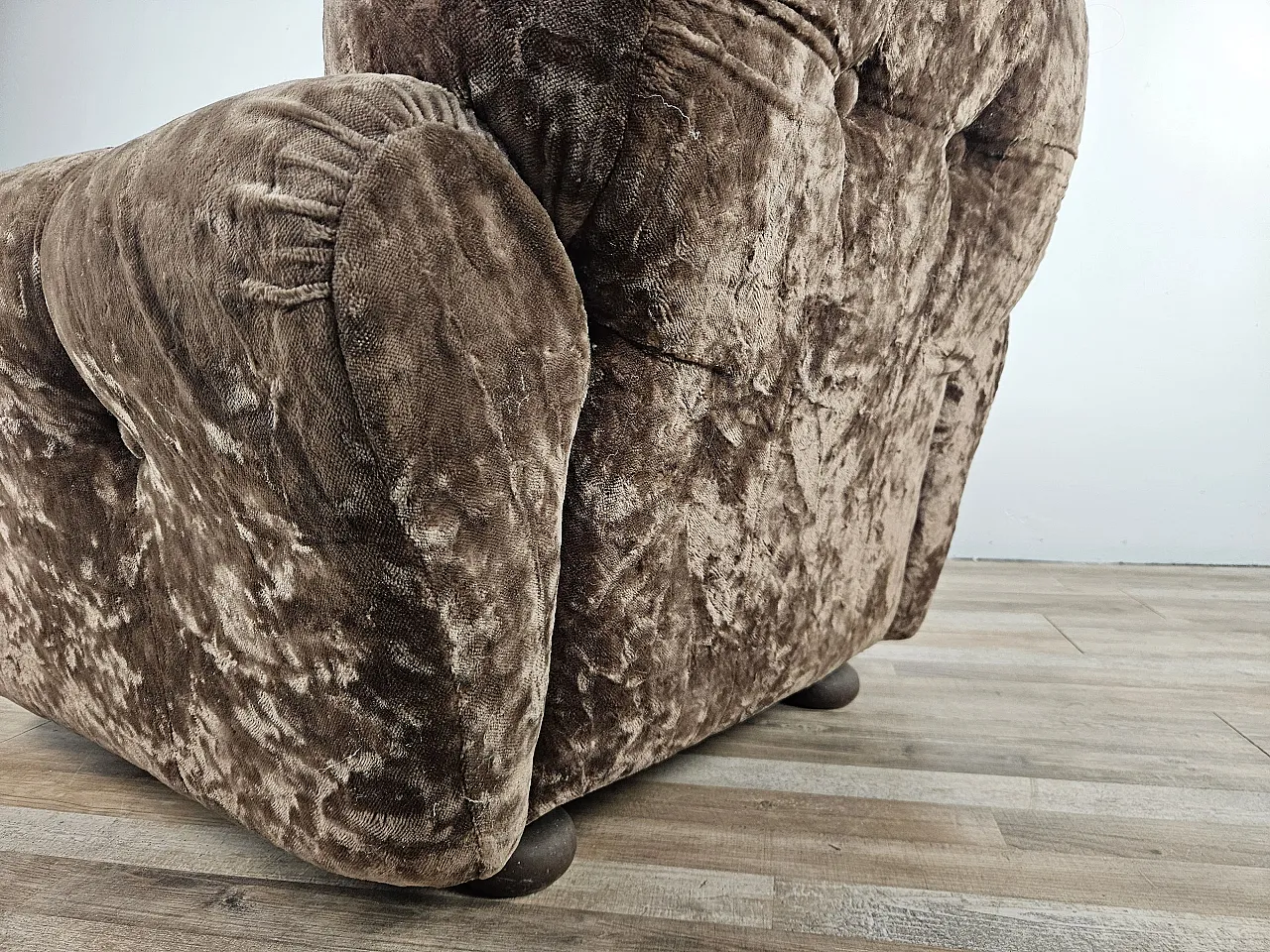 Armchair brown fabric, 1960s 11